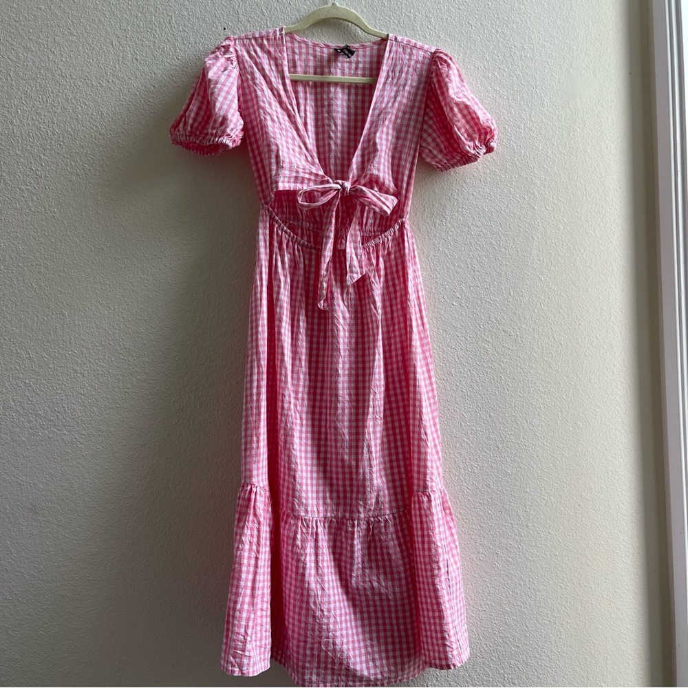 Pink gingham dress Size 8
